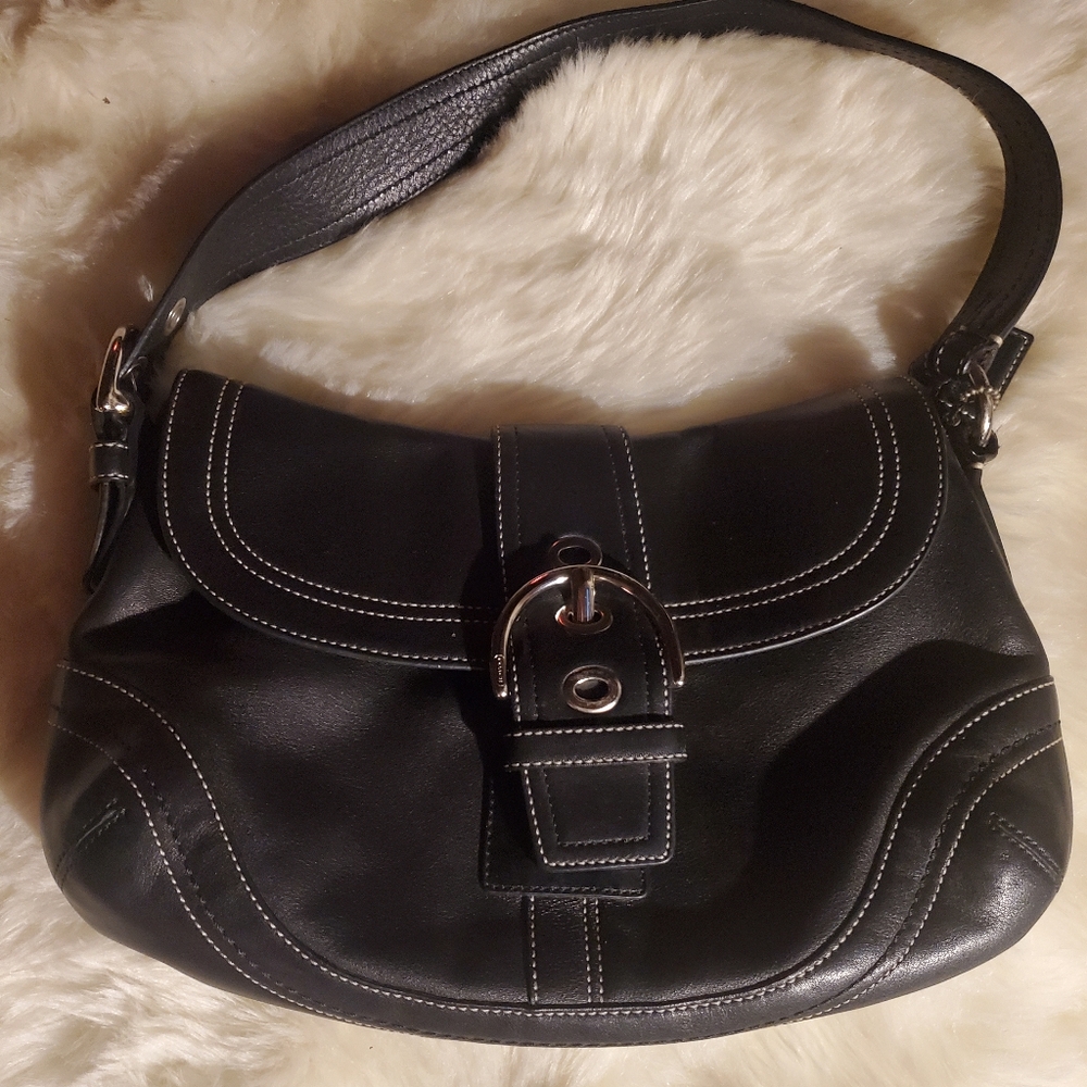 Coach Black Leather Shoulder Bag - Vintage